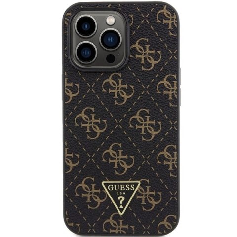 Etui Guess 4G Triangle Metal Logo na iPhone 14 Pro Max - czarne