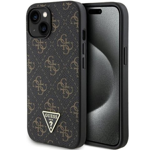Etui Guess 4G Triangle Metal Logo na iPhone 15 Plus / 14 Plus - czarne