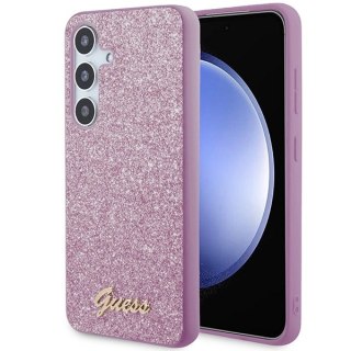 Etui Guess Glitter Script na Samsung Galaxy S24 - fioletowe