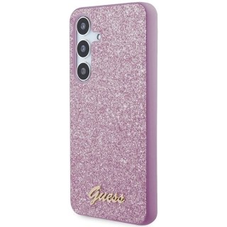 Etui Guess Glitter Script na Samsung Galaxy S24 - fioletowe
