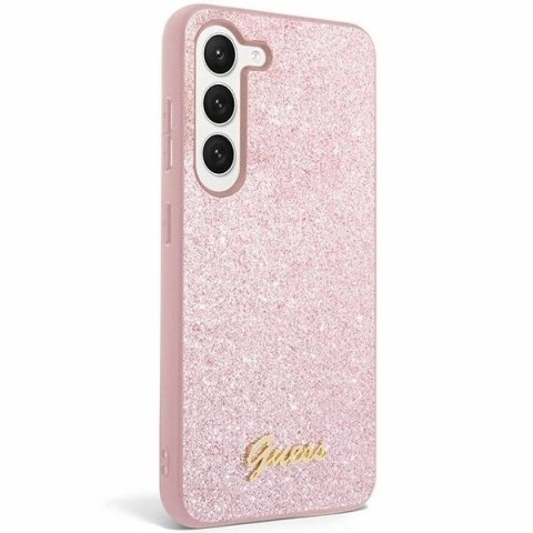 Etui Guess Glitter Script na Samsung Galaxy S24+ - różowe