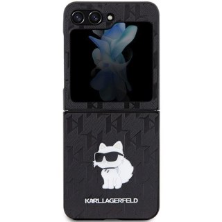 Etui Karl Lagerfeld Saffiano Monogram Choupette Pin na Samsung Galaxy Z Flip 5 - czarne