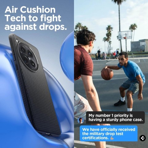 Etui Spigen Liquid Air na OnePlus 12 - czarne Etui Spigen Liquid Air na OnePlus 12 - czarne