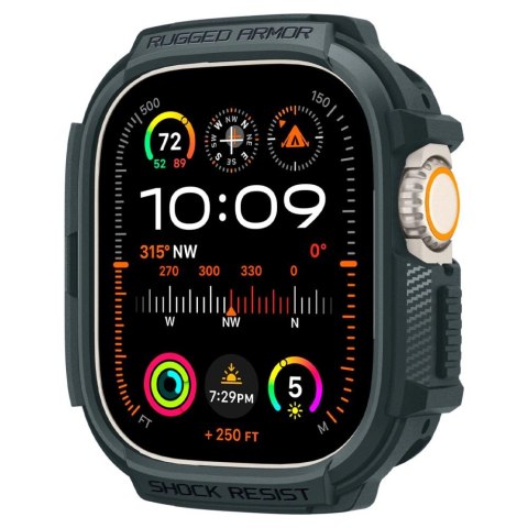 Etui Spigen Rugged Armor na Apple Watch Ultra 1 / 2 (49 mm) - ciemnozielone Etui Spigen Rugged Armor na Apple Watch Ultra 1 / 2 (49 mm) - ciemnozielone