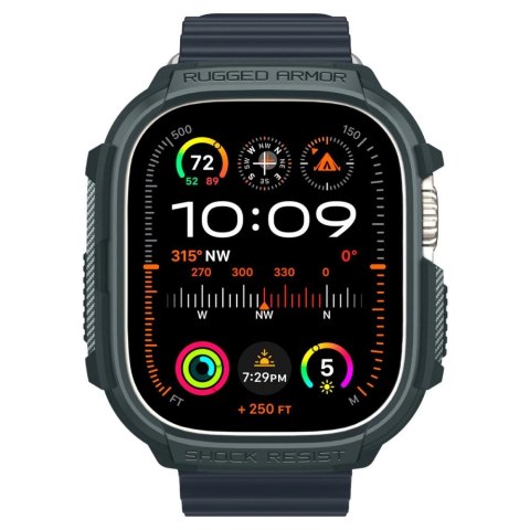 Etui Spigen Rugged Armor na Apple Watch Ultra 1 / 2 (49 mm) - ciemnozielone Etui Spigen Rugged Armor na Apple Watch Ultra 1 / 2 (49 mm) - ciemnozielone