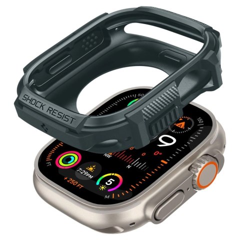 Etui Spigen Rugged Armor na Apple Watch Ultra 1 / 2 (49 mm) - ciemnozielone Etui Spigen Rugged Armor na Apple Watch Ultra 1 / 2 (49 mm) - ciemnozielone