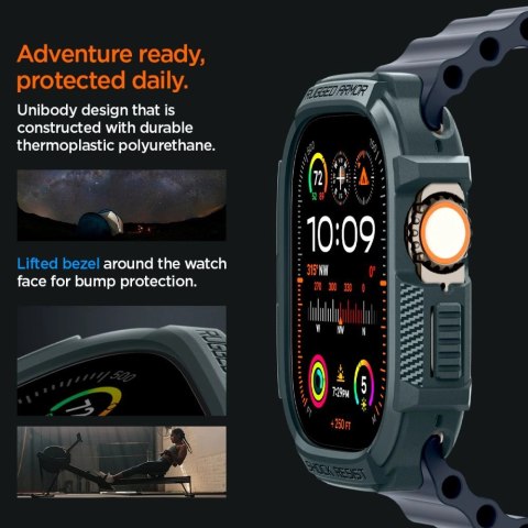 Etui Spigen Rugged Armor na Apple Watch Ultra 1 / 2 (49 mm) - ciemnozielone Etui Spigen Rugged Armor na Apple Watch Ultra 1 / 2 (49 mm) - ciemnozielone