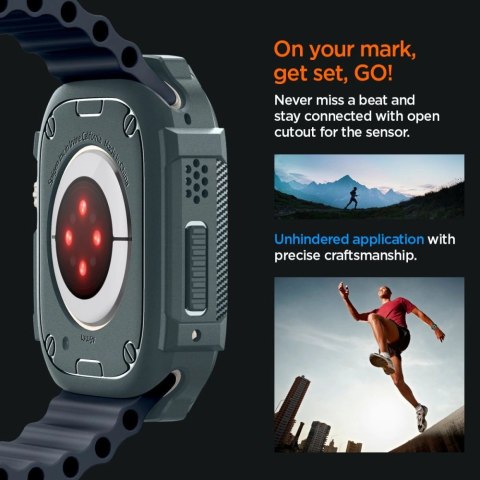 Etui Spigen Rugged Armor na Apple Watch Ultra 1 / 2 (49 mm) - ciemnozielone Etui Spigen Rugged Armor na Apple Watch Ultra 1 / 2 (49 mm) - ciemnozielone