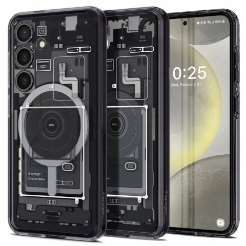 Etui Spigen Ultra Hybrid OneTap Ring z MagSafe na Samsung Galaxy S24 - przezroczyste (wzór Zero One) Etui Spigen Ultra Hybrid OneTap Ring z MagSafe na Samsung Galaxy S24 - przezroczyste (wzór Zero One)