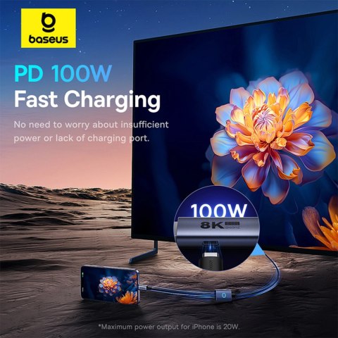 Kabel Baseus High Definition Series BS-OH139 USB-C / DP 8K PD 100W 1.5m - czarny Kabel Baseus High Definition Series BS-OH139 USB-C / DP 8K PD 100W 1.5m - czarny