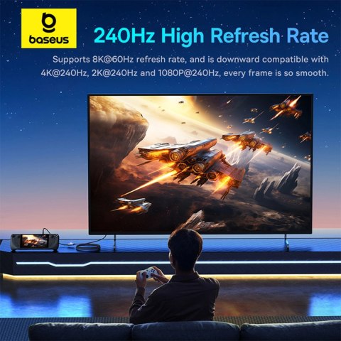 Kabel Baseus High Definition Series BS-OH139 USB-C / DP 8K PD 100W 1.5m - czarny Kabel Baseus High Definition Series BS-OH139 USB-C / DP 8K PD 100W 1.5m - czarny