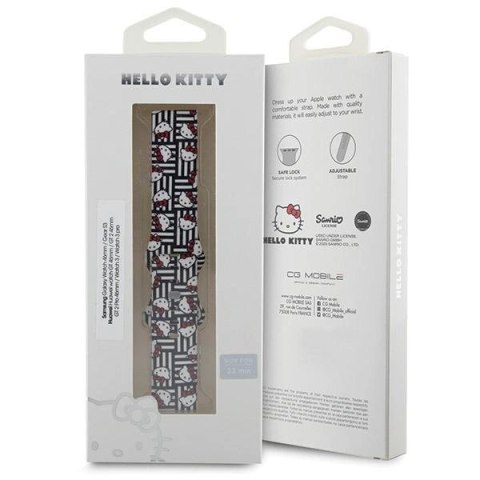 Pasek Hello Kitty Silicone Heads & Stripes uniwersalny 22mm - czarny