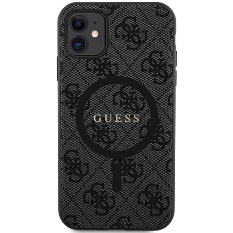 Etui Guess 4G Collection Leather Metal Logo MagSafe na iPhone 11 / XR - czarne