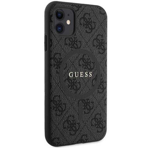 Etui Guess 4G Collection Leather Metal Logo MagSafe na iPhone 11 / XR - czarne