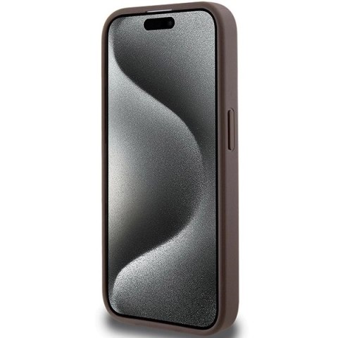 Etui Guess 4G Stripe Collection na iPhone 15 Pro Max - brązowe