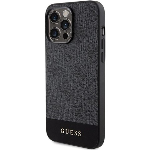 Etui Guess 4G Stripe Collection na iPhone 15 Pro Max - szare
