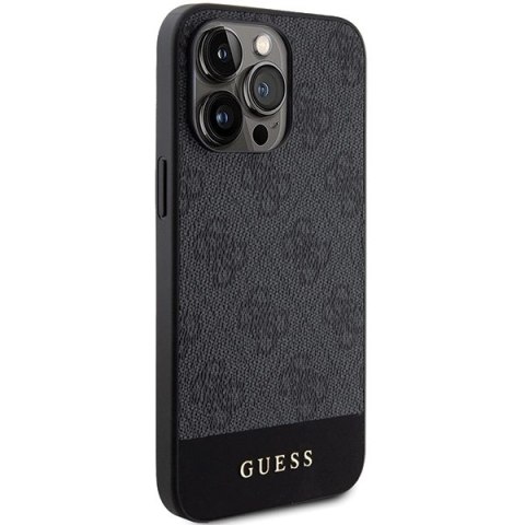 Etui Guess 4G Stripe Collection na iPhone 15 Pro Max - szare