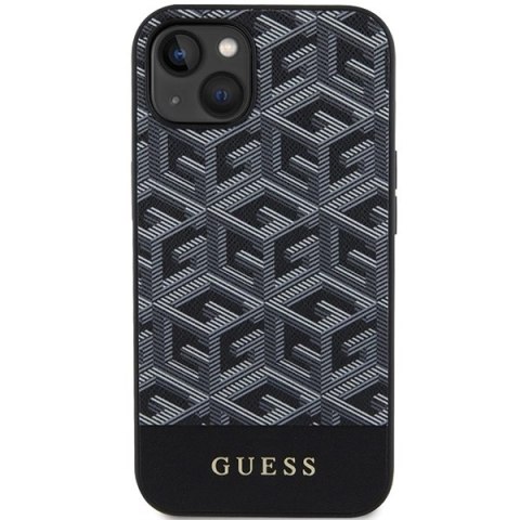 Etui Guess GCube Stripes MagSafe na iPhone 15 / 14 / 13 - czarne