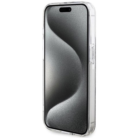 Etui Guess IML 4G Gold Stripe na iPhone 15 Pro Max - brązowe