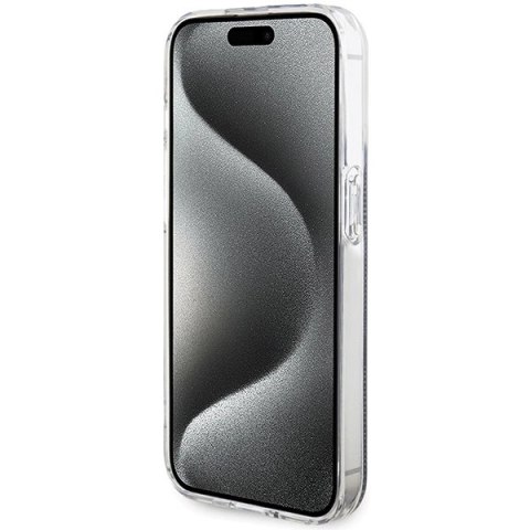 Etui Guess IML 4G Gold Stripe na iPhone 15 Pro Max - czarne