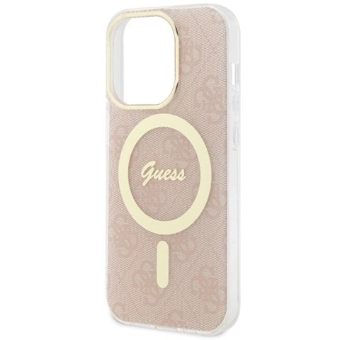 Etui Guess IML 4G MagSafe na iPhone 15 Pro Max - różowe