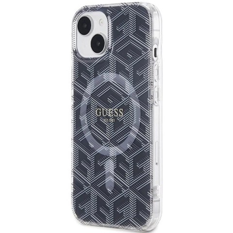 Etui Guess IML GCube MagSafe na iPhone 15 / 14 / 13 - czarne