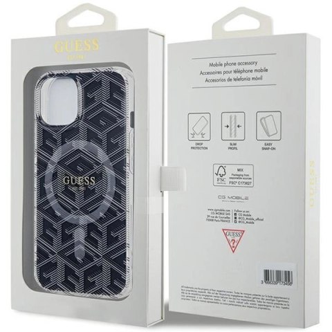 Etui Guess IML GCube MagSafe na iPhone 15 / 14 / 13 - czarne