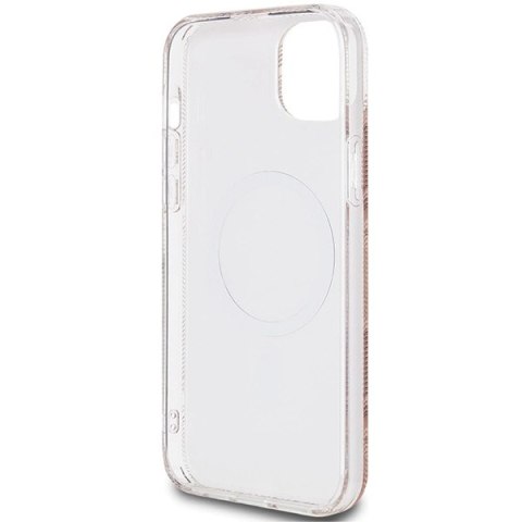 Etui Guess IML GCube MagSafe na iPhone 15 Plus / 14 Plus - brązowe