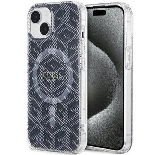 Etui Guess IML GCube MagSafe na iPhone 15 Plus / 14 Plus - czarne