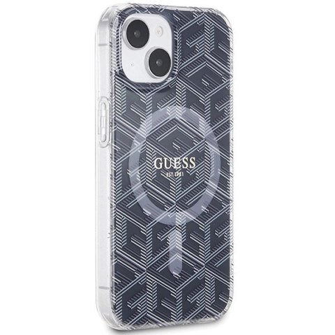 Etui Guess IML GCube MagSafe na iPhone 15 Plus / 14 Plus - czarne