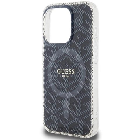 Etui Guess IML GCube MagSafe na iPhone 15 Pro Max - czarne