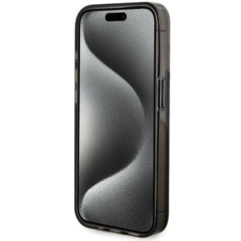Etui Guess Liquid Glitter Gold Stripes na iPhone 15 Pro Max - czarne