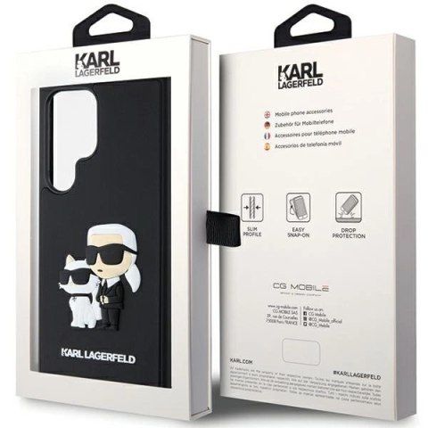 Etui Karl Lagerfeld 3D Rubber Karl&Choupette na Samsung Galaxy S24 Ultra - czarne