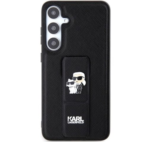 Etui Karl Lagerfeld Gripstand Saffiano Karl&Choupette Pins na Samsung Galaxy S24 - czarne