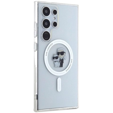 Etui Karl Lagerfeld IML Karl&Choupette MagSafe na Samsung Galaxy S24 Ultra - przezroczyste