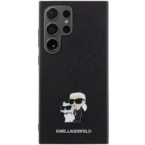 Etui Karl Lagerfeld Saffiano Karl&Choupette Metal Pin na Samsung Galaxy S24 Ultra - czarne Etui Karl Lagerfeld Saffiano Karl&Choupette Metal Pin na Samsung Galaxy S24 Ultra - czarne