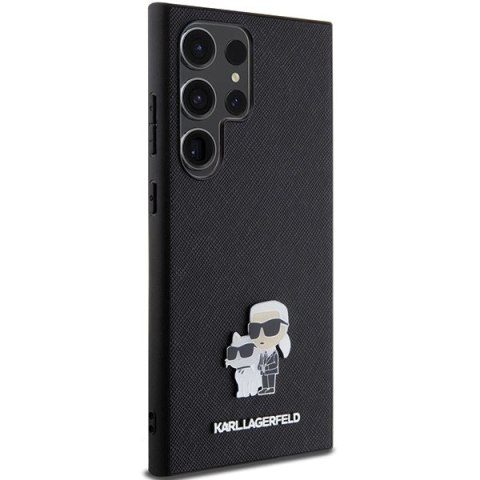 Etui Karl Lagerfeld Saffiano Karl&Choupette Metal Pin na Samsung Galaxy S24 Ultra - czarne Etui Karl Lagerfeld Saffiano Karl&Choupette Metal Pin na Samsung Galaxy S24 Ultra - czarne