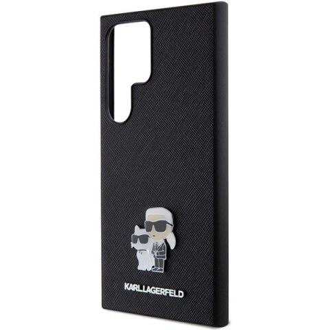 Etui Karl Lagerfeld Saffiano Karl&Choupette Metal Pin na Samsung Galaxy S24 Ultra - czarne Etui Karl Lagerfeld Saffiano Karl&Choupette Metal Pin na Samsung Galaxy S24 Ultra - czarne