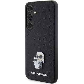 Etui Karl Lagerfeld Saffiano Karl&Choupette Metal Pin na Samsung Galaxy S24+ - czarne