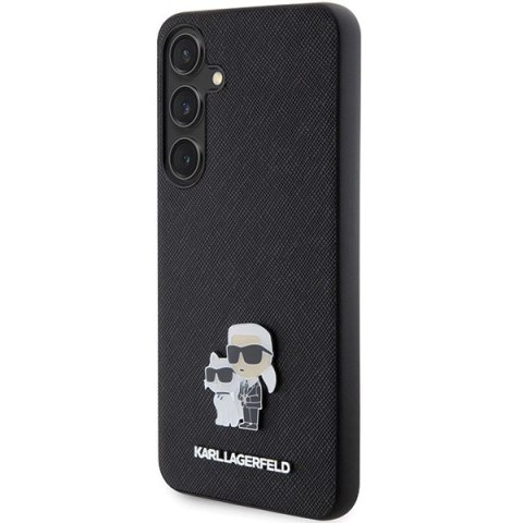 Etui Karl Lagerfeld Saffiano Karl&Choupette Metal Pin na Samsung Galaxy S24 - czarne