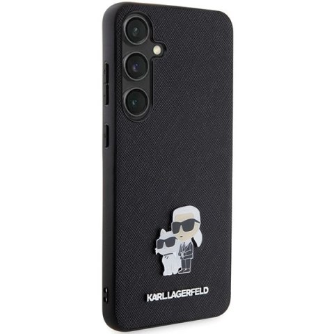 Etui Karl Lagerfeld Saffiano Karl&Choupette Metal Pin na Samsung Galaxy S24 - czarne