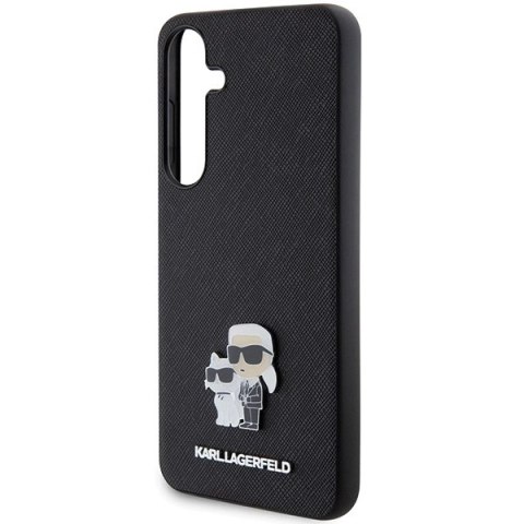 Etui Karl Lagerfeld Saffiano Karl&Choupette Metal Pin na Samsung Galaxy S24 - czarne