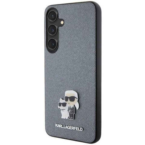 Etui Karl Lagerfeld Saffiano Karl&Choupette Metal Pin na Samsung Galaxy S24+ - szare Etui Karl Lagerfeld Saffiano Karl&Choupette Metal Pin na Samsung Galaxy S24+ - szare