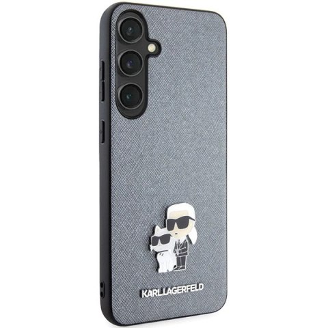 Etui Karl Lagerfeld Saffiano Karl&Choupette Metal Pin na Samsung Galaxy S24+ - szare Etui Karl Lagerfeld Saffiano Karl&Choupette Metal Pin na Samsung Galaxy S24+ - szare
