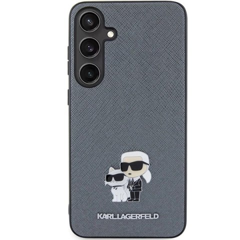 Etui Karl Lagerfeld Saffiano Karl&Choupette Metal Pin na Samsung Galaxy S24 - szare