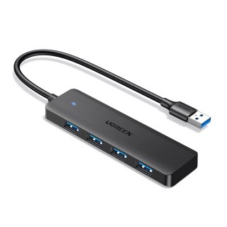 HUB Ugreen CM219 25851 z 4 portami USB-A 3.0 i kablem USB-A 3.0 15cm - czarny