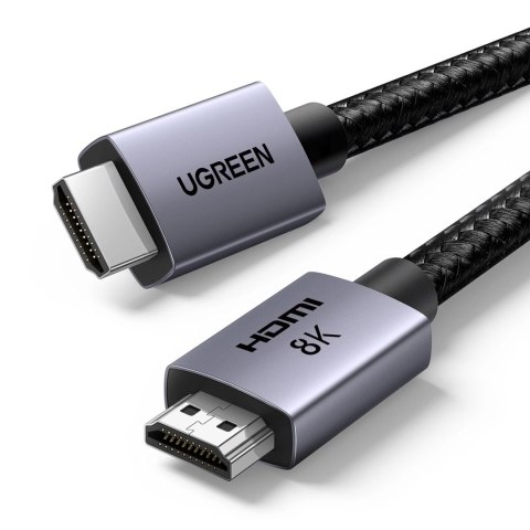 Kabel Ugreen HD171 25911 ze złączami HDMI 2.1 8K certyfikowany 3 m - szary Kabel Ugreen HD171 25911 ze złączami HDMI 2.1 8K certyfikowany 3 m - szary