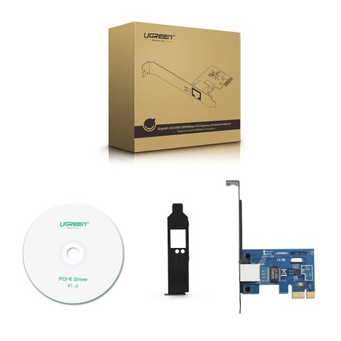 Karta sieciowa Ugreen US230 Gigabit 10/100/1000Mbps PCI-E - czarna