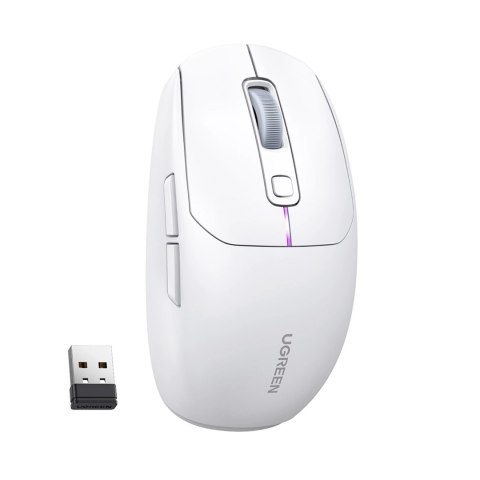 Mysz komputerowa Ugreen MU103 Bluetooth 5.0 / odbiornik USB 2.4GHz - biała Mysz komputerowa Ugreen MU103 Bluetooth 5.0 / odbiornik USB 2.4GHz - biała