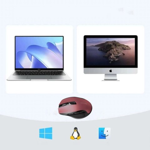 Mysz optyczna Ugreen MU006 bezprzewodowa USB 2.4GHz / Bluetooth 5.0 4000 DPI - czerwona Mysz optyczna Ugreen MU006 bezprzewodowa USB 2.4GHz / Bluetooth 5.0 4000 DPI - czerwona